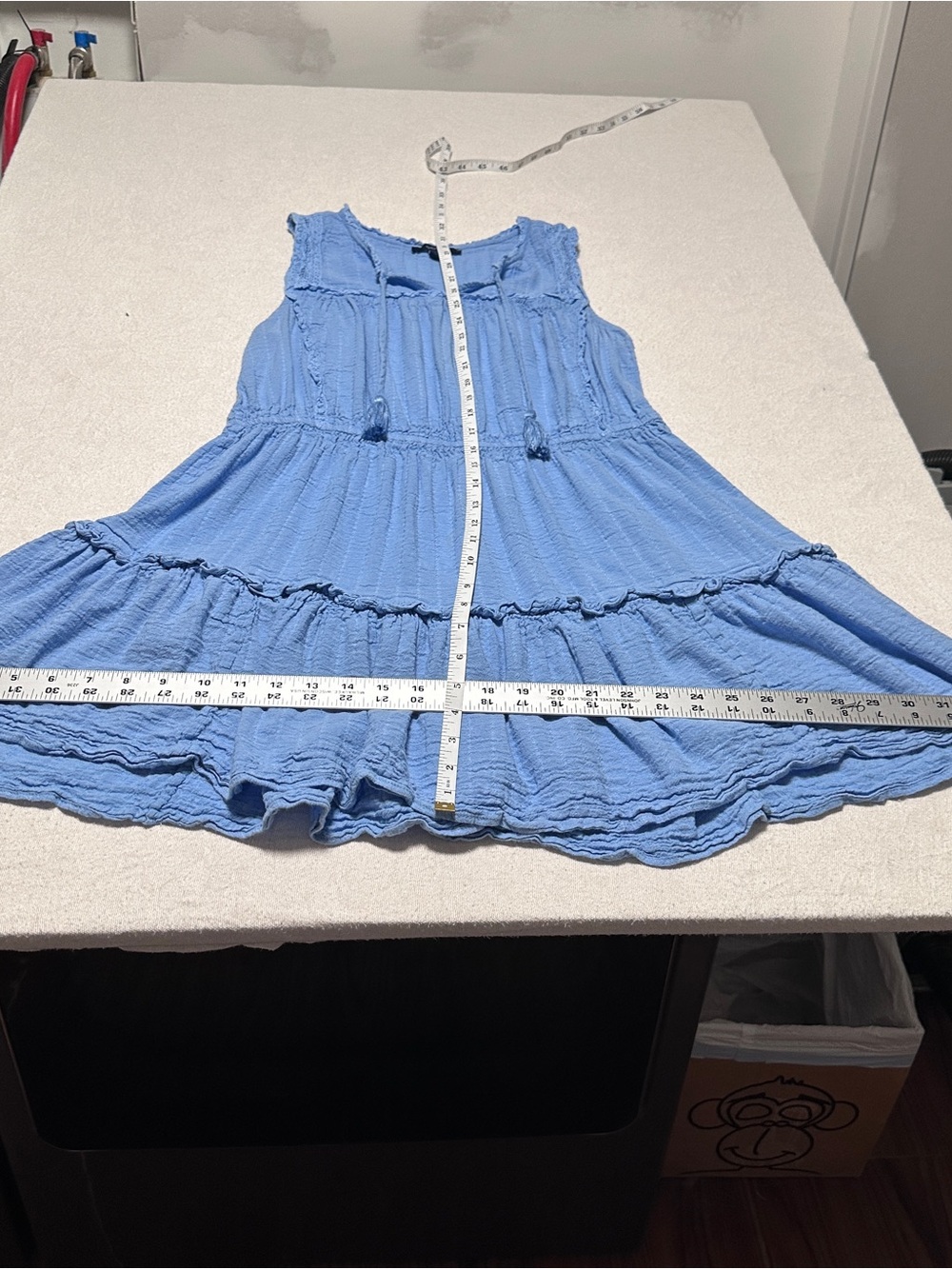 Nautica Sky Blue Tiered Sleeveless Midi Dress - Picture 1 of 4